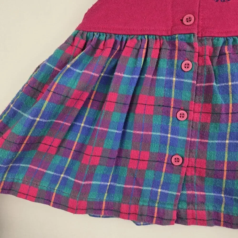 Vintage OshKosh B'Gosh Dress Size 12 M Plaid Sleeveless USA Made‎